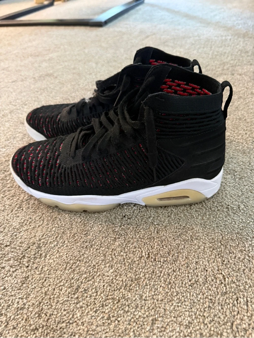 Jordan Flyknit Elevation 23 in the “Black/University Red